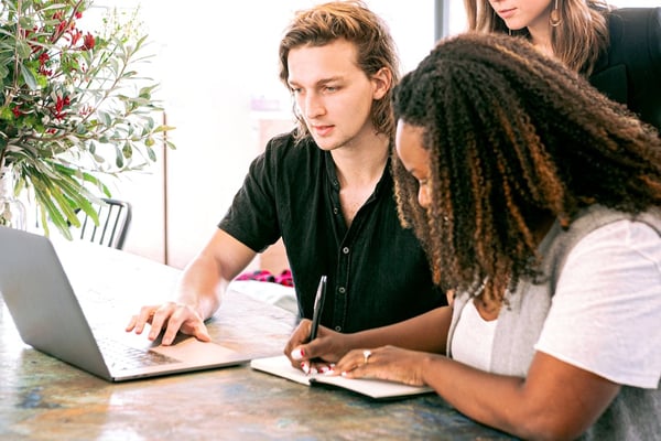 A team using a microlearning platform.