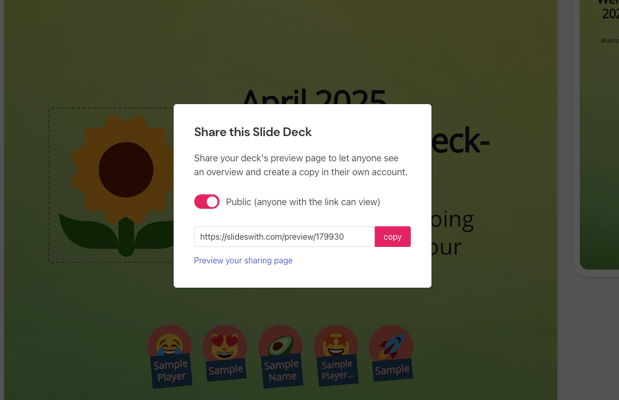 Setup and sharing example in Slides With Friends PowerPoint replacement