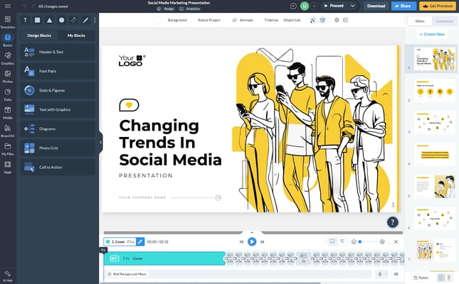 PowerPoint alternative for data and charts centric slides is Visme
