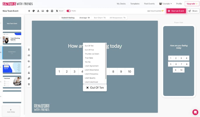 Interactive slide in PowerPoint slide