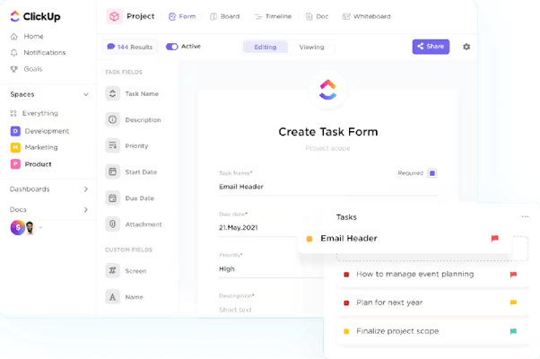 ClickUp gives teachers a lot of tools to organize their work and collaborate with co-teachers
