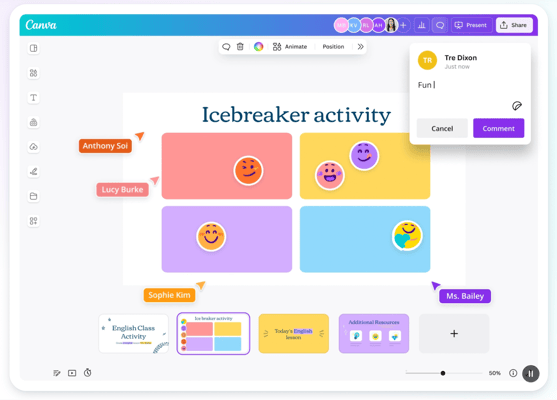 Canva helps teachers and students create professional looking graphic designs